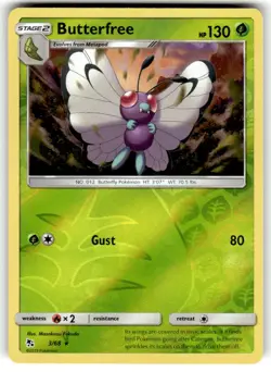 Butterfree 3/68 Rare Hidden Fates Pokemon Reverse Holo NM - Image 1