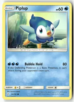 Piplup 54/236 Common Cosmic Eclipse Pokemon Near Mint - Image 1