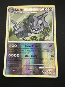 Steelix Reverse Holo Pokemon TCG HGSS Unleashed 24/95 LP - Image 1