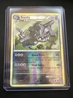 Steelix Reverse Holo Pokemon TCG HGSS Unleashed 24/95 LP - Image 3