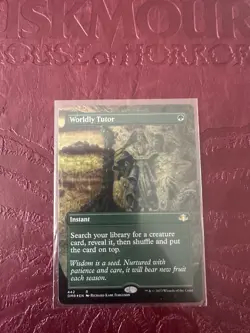 Worldly Tutor Borderless Foil Dominaria Remastered Card Magic the Gathering - Image 1