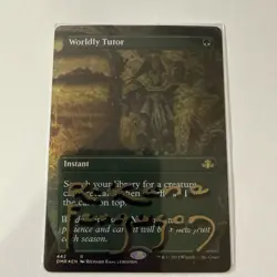 Shadow Signed By Artist: Worldly Tutor (Borderless) Dominaria Remastered Foil NM - Image 1