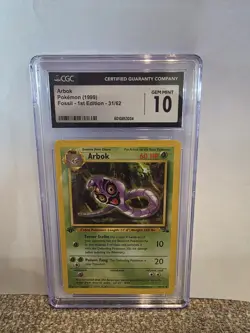 1999 Pokemon TCG Arbok Fossil Card 1st Edition Uncommon Card 31/62 Cgc 10 - Image 1