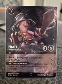 Disney Lorcana Inklands Piglet Sturdy Swordsman 221/204 Enchanted Foil - Image 4