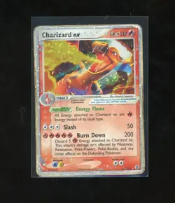 SWIRL 2004 Pokemon EX Fire Red & Leaf Green Charizard EX Holo Foil Rare 105/112 - Image 1