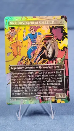 Nick Fury Agent Of Shield FOIL NM MSH 314 Marvel Borderless Comic Card MTG Magic - Image 1