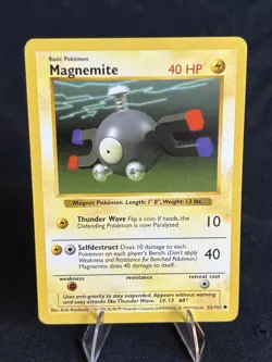 Magnemite 053/102 Base Set (Shadowless) Regular LP Pokemon Card WOTC 1999 - Image 1