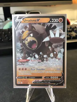Ursaluna V Silver Tempest 102/195 Holo Ultra Rare Pokemon TCG Card NM - Image 1