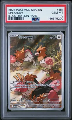 Spearow 151/132 Mega Evolutions Illustration Rare Pokemon Card PSA 10 - Image 1