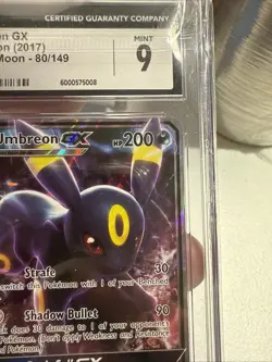 CGC Mint 9 Umbreon GX 2017 Sun & Moon 80/149 Holo Pokemon Card - Image 5