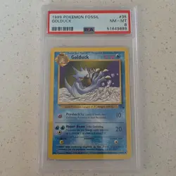 Pokemon Golduck Fossil Uncommon PSA 8 1st Edition 35/62 1999 English - Image 1