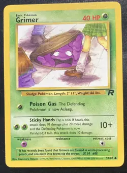 Grimer 57/82 Pokemon Team Rocket Unlimited Common TCG LP - Image 1