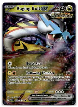 Pokemon Raging Bolt ex TEF #123/162 Holo Near Mint TCG - Image 1