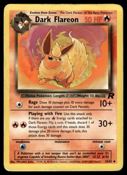 DARK FLAREON - 35/82 Uncommon Team Rocket Pokemon Unlimited MP - Image 1