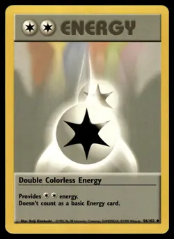 DOUBLE COLORLESS ENERGY - 96/102 Uncommon Base Set Unlimited Pokemon NM - Image 1