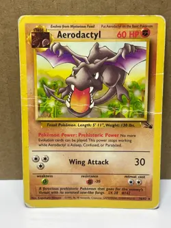 Aerodactyl 16/62 Rare DAMAGED Pokemon Fossil - Image 1