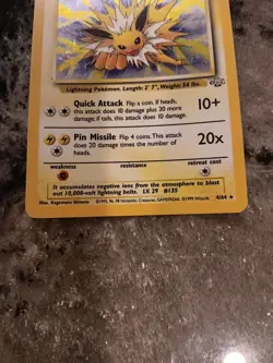 Pokemon Jolteon 4/64 Jungle Holo 1999 Wizards Stage 1 - Image 3