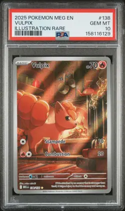 Pokemon PSA 10 Mega Evolutions Vulpix IR #138 - Image 1
