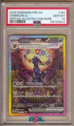 2025 POKEMON PRISMATIC EVOLUTIONS SIR UMBREON EX 161/131 PSA 10!! - Image 1
