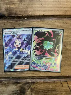 Bulbasaur 133/132 Full Art And Acerola’s Mischief 165/132 Mega Evolution Pokemon - Image 1