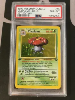1999 POKEMON JUNGLE 1ST ED #15 VILEPLUME-HOLO PSA 8 - Image 1