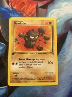 geodude 47/62 1st edition Pokemon Fossil - Image 1