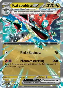 Pokemon Katapuldra ex Erhabene Helden 160/217 - Image 1