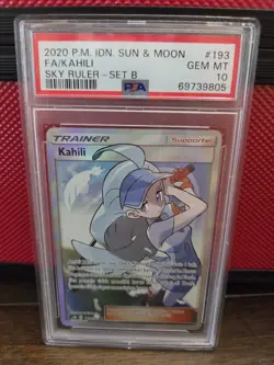 2020 POKEMON INDONESIAN SUN & MOON SKY RULER #193 FA/KAHILI SKY RULER- B PSA 10 - Image 3