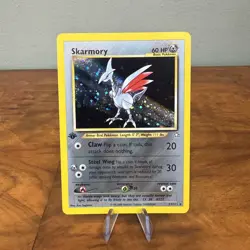 Skarmory Holo Rare 1st Edition 13/111 Neo Genesis WOTC Vintage Pokemon NM Swirl - Image 1