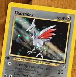 Skarmory 13/111, NM 1st Edition Holo, Neo Genesis, WotC Pokemon TCG Cards, Swirl - Image 3