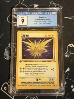 Zapdos Holo 1st Edition 15/62 Pokemon 1999 Fossil WOTC Vintage Card CGC 9 MINT - Image 1