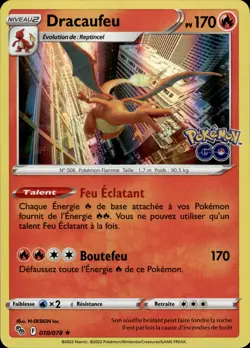 Carte Pokemon DRACAUFEU 010/078 HOLO Pokemon GO EB10.5 FR - Image 1