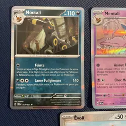 Lot 3 Cartes Pokemon Evolition Ev 8.5 FR Noctali & Mentali HOLO, Evoli Reverse - Image 3