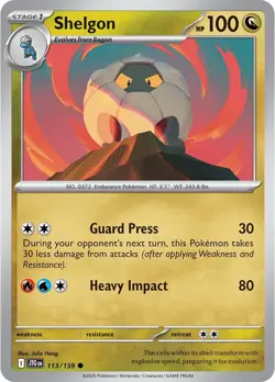 Shelgon #113/159 Sv09 Journey Together Common Reverse Holo Pokemon TCG NM - Image 1