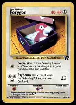 PORYGON - 48/82 Uncommon Team Rocket Pokemon Unlimited MP - Image 1