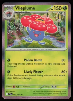 Vileplume 003/094 Rare Phantasmal Flames Pokemon Holo Near Mint - Image 1