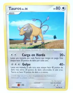 Tauros 74/146 Uncommon Legends Awakened Spanish 2009 - Pokemon Card TCG (NM) - Image 1