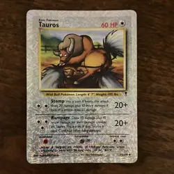 Pokemon Pokemon TCG Aquapolis Tauros 65/110 Holo Rare 2002 60 HP - Image 1