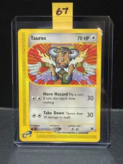 Pokemon TCG - Tauros 🌟🐂 133/165 Expedition Non Holo E-Series Card LP - Image 1