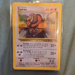 Pokemon TCG Tauros 47/64 Jungle Regular Uncommon Unlimited English 1999 60HP - Image 1