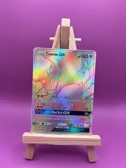 Pokemon TCG Tauros GX Sun Moon 156/149 Rainbow Holo Secret Rare 2017 - Image 1