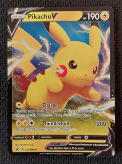 Pokemon TCG Pikachu V SWSH061 Sword & Shield Black Star Promo Full Art MINT *2 - Image 1