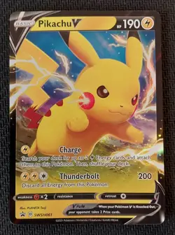 Pokemon TCG Pikachu V SWSH061 Sword & Shield Black Star Promo Full Art MINT *1 - Image 1