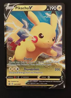 Pokemon TCG Pikachu V Swsh061 Sword & Shield Holo Black Star Promo NM *2 - Image 1