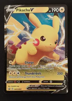 Pokemon TCG Pikachu V Swsh061 Sword & Shield Holo Black Star Promo NM *1 - Image 1