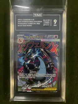 Mega Charizard X EX 023 Black Star Promo Holo TAG 9 Mint Pokemon TCG 2025 - Image 1