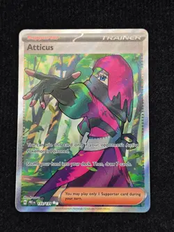 Atticus 133/131 Holo Ultra Rare Prismatic Evolutions Pokemon Near Mint - Image 1