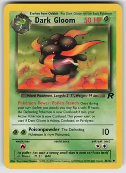 Dark Gloom 36/82 Uncommon Team Rocket Pokemon Unlimited Moderately Played - Image 1
