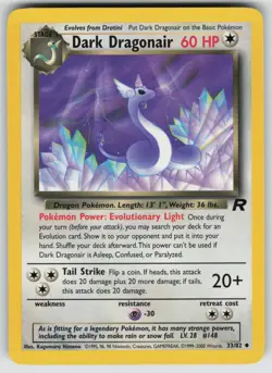 Dark Dragonair 33/82 Uncommon Team Rocket Pokemon Unlimited Lightly Played - Image 1