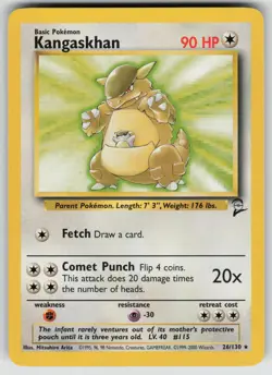 Kangaskhan 26/130 Rare Base Set 2 Pokemon Near Mint - Image 1